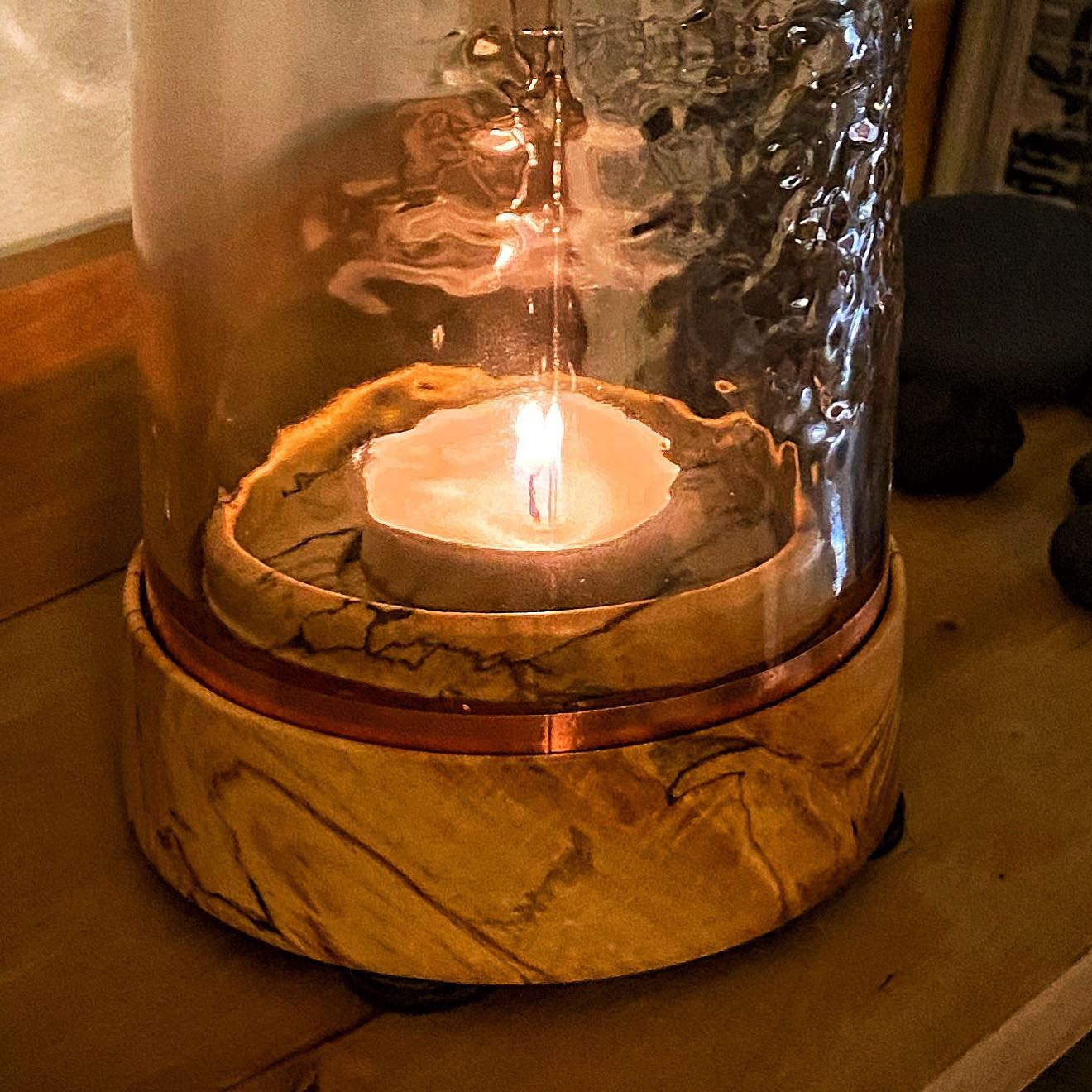 Whitby Distillery Upcycled Bottle Tealight